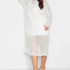 YOURS Curve White Crochet Midaxi Dress