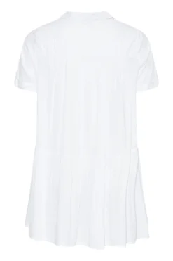 YOURS Curve White Tiered Short Sleeve Shirt -Outlet Stylo Wise Store 7e232be2 ef71 4c 131487 BK scaled