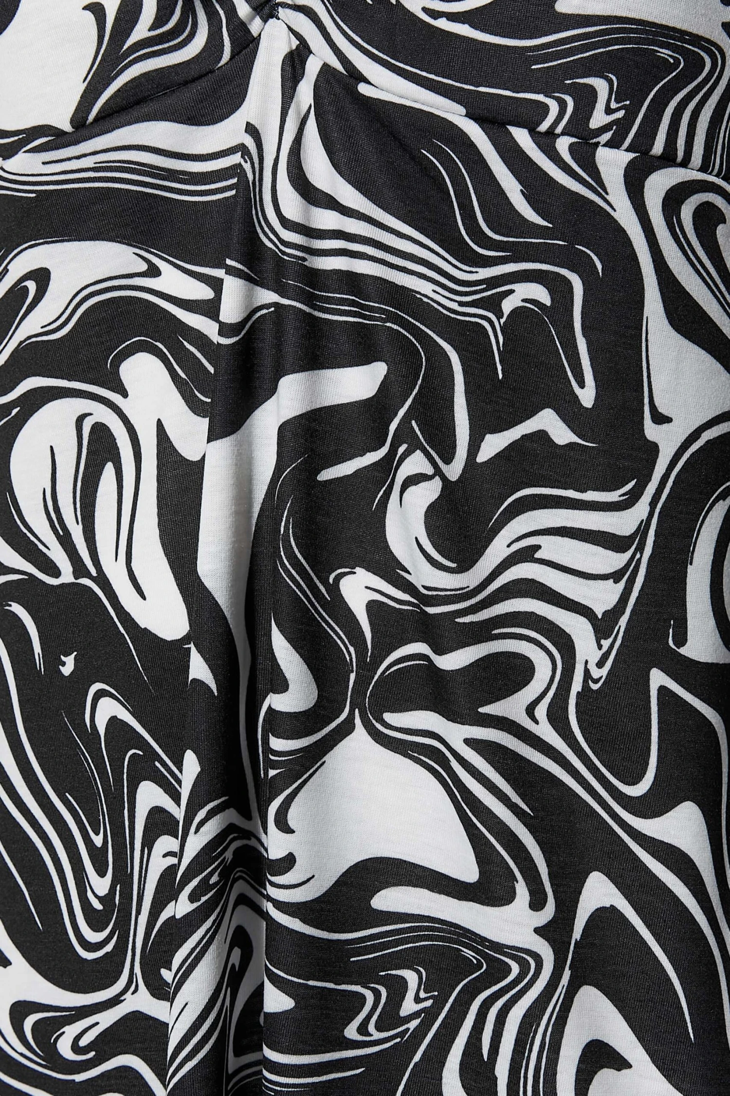 LIMITED COLLECTION Curve Black Swirl Print Ruched Midi Dress 6 LIMITED COLLECTION Curve Black Swirl Print Ruched Midi Dress - Image 6