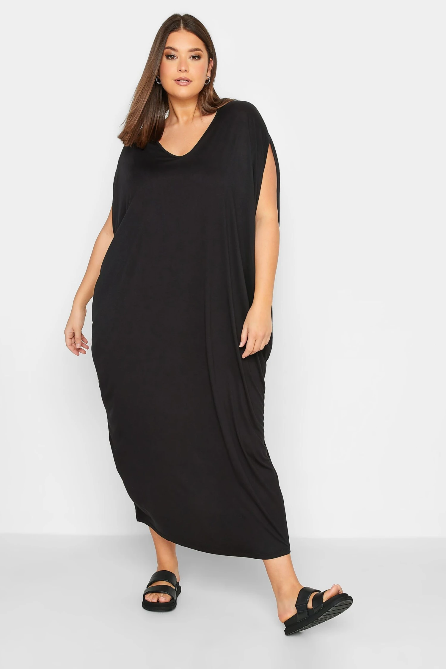 YOURS Curve Black Double Layered Dress 2 YOURS Curve Black Double Layered Dress - Image 2
