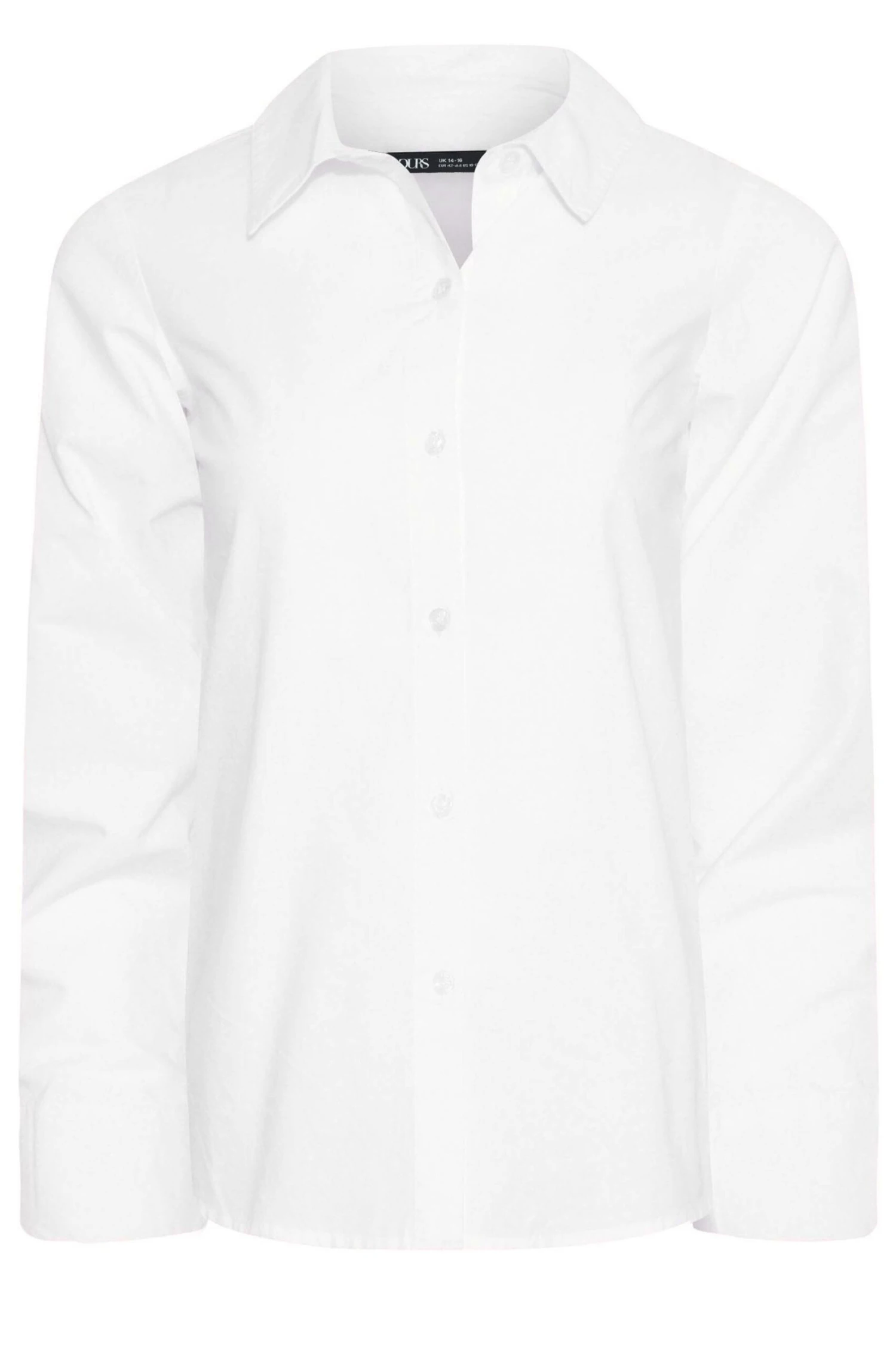 YOURS PETITE Curve White Fitted Cotton Shirt 5 YOURS PETITE Curve White Fitted Cotton Shirt - Image 5