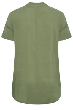 YOURS Curve Khaki Green Half Placket Blouse 11 YOURS Curve Khaki Green Half Placket Blouse -Outlet Stylo Wise Store 80823efe f1b6 43 174277 Y scaled