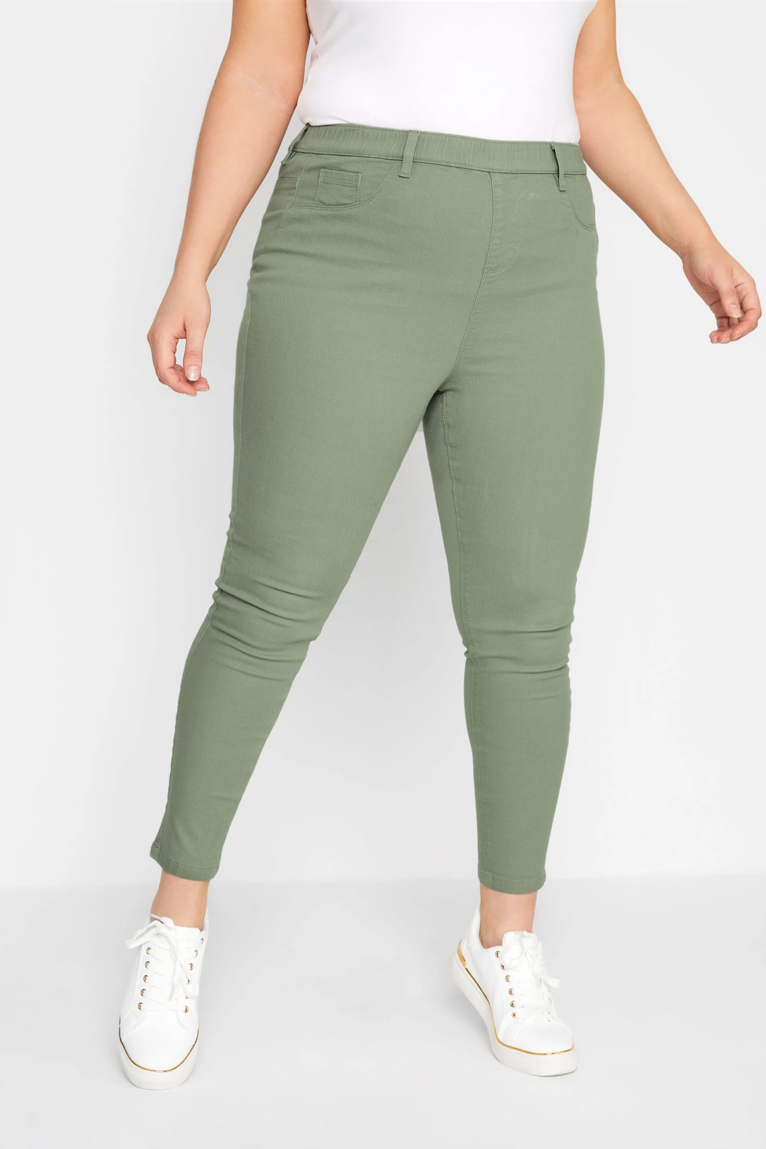 YOURS FOR GOOD Curve Khaki Green Stretch GRACE Jeggings 5 YOURS FOR GOOD Curve Khaki Green Stretch GRACE Jeggings - Image 5