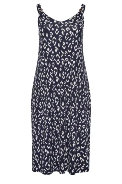 YOURS Curve Navy Blue Animal Print Beach Dress -Outlet Stylo Wise Store 83ea1622 3b95 40 150329 X scaled