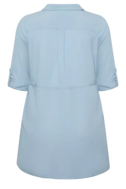 YOURS Curve Light Blue Utility Tunic Linen Blend Shirt -Outlet Stylo Wise Store 8463b4ec ca8a 48 131754 Y scaled
