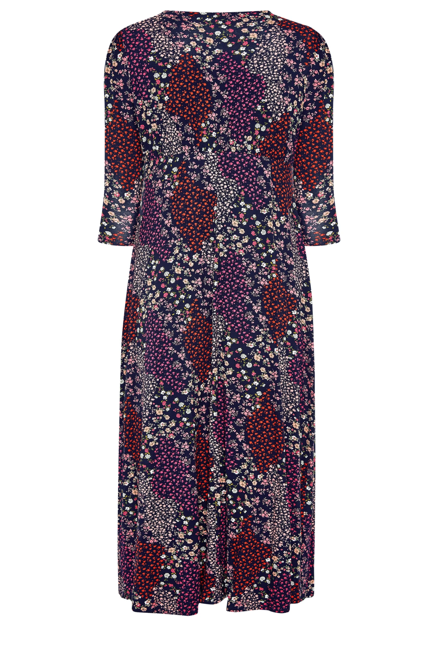 YOURS LONDON Curve Navy Blue Ditsy Floral Split Dress 6 YOURS LONDON Curve Navy Blue Ditsy Floral Split Dress - Image 6