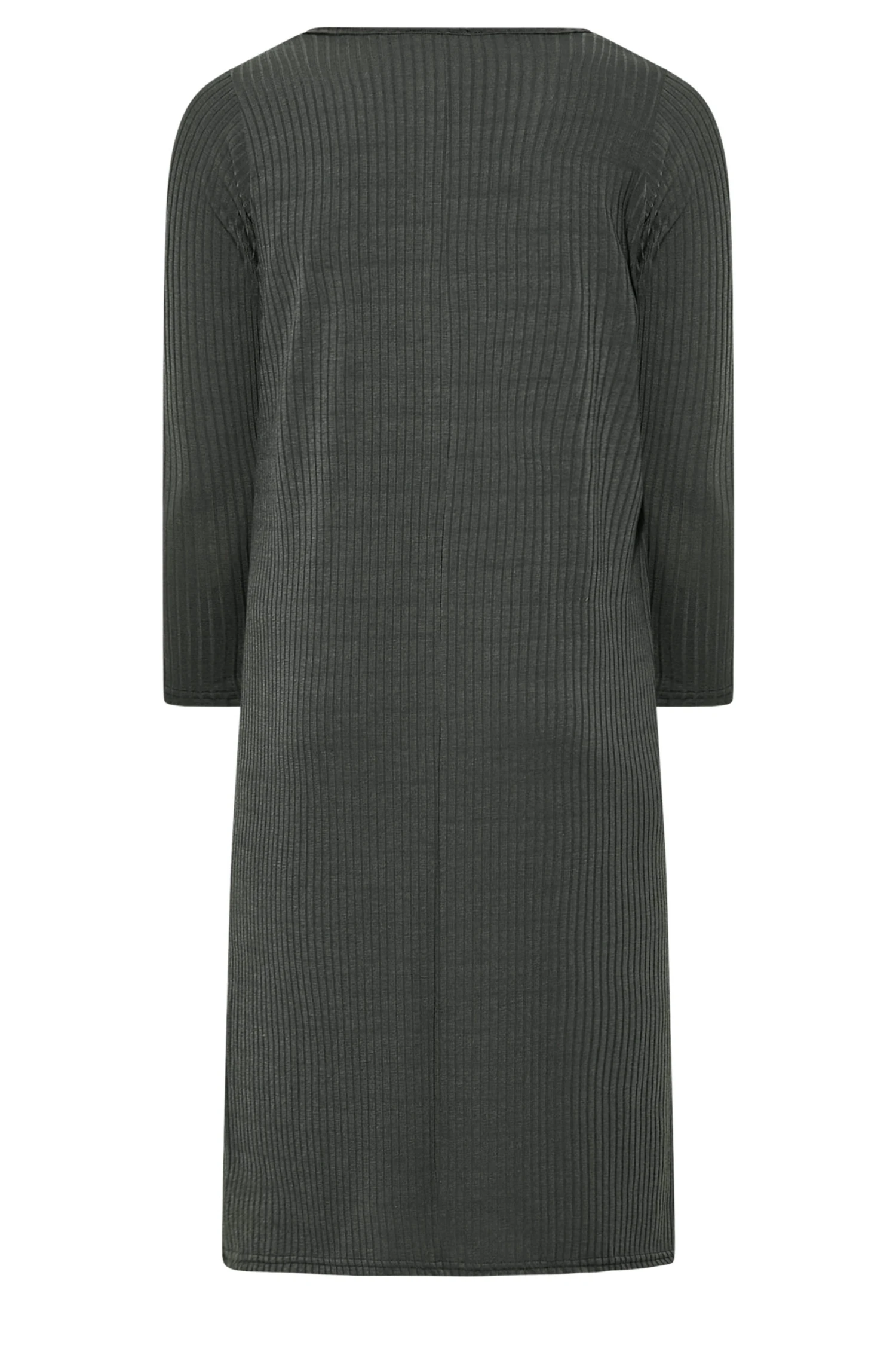 LIMITED COLLECTION Curve Charcoal Grey Ribbed Dress 6 LIMITED COLLECTION Curve Charcoal Grey Ribbed Dress - Image 6