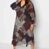 LIMITED COLLECTION Curve Black Floral Patchwork Midi Dress