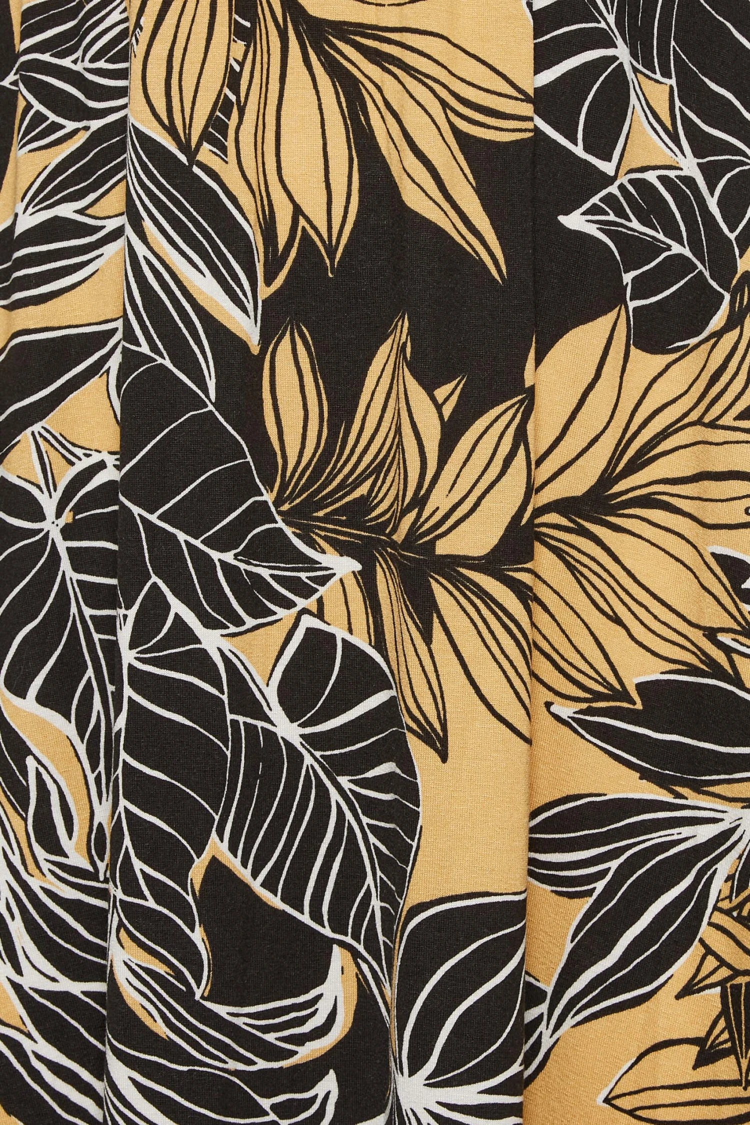 YOURS Curve Black & Yellow Floral Print Frill Sleeve Wrap Maxi Dress 4 YOURS Curve Black & Yellow Floral Print Frill Sleeve Wrap Maxi Dress - Image 4