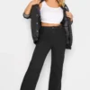 YOURS Curve Black Stretch Wide Leg Jeans