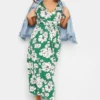 YOURS Curve Green Floral Wrap Dress