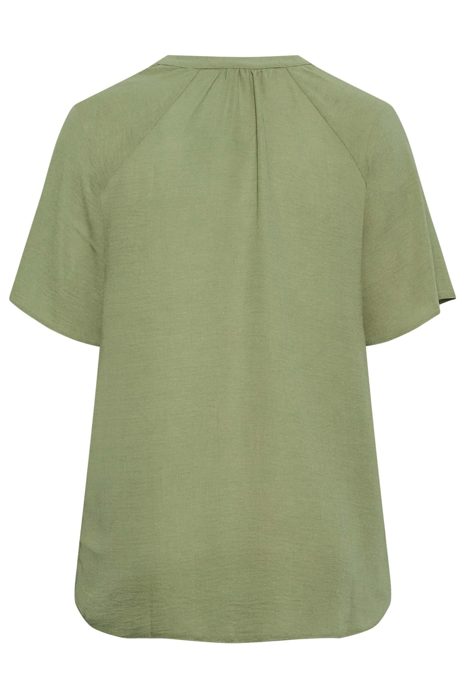 YOURS Curve Khaki Green V-Neck Blouse 6 YOURS Curve Khaki Green V-Neck Blouse - Image 6