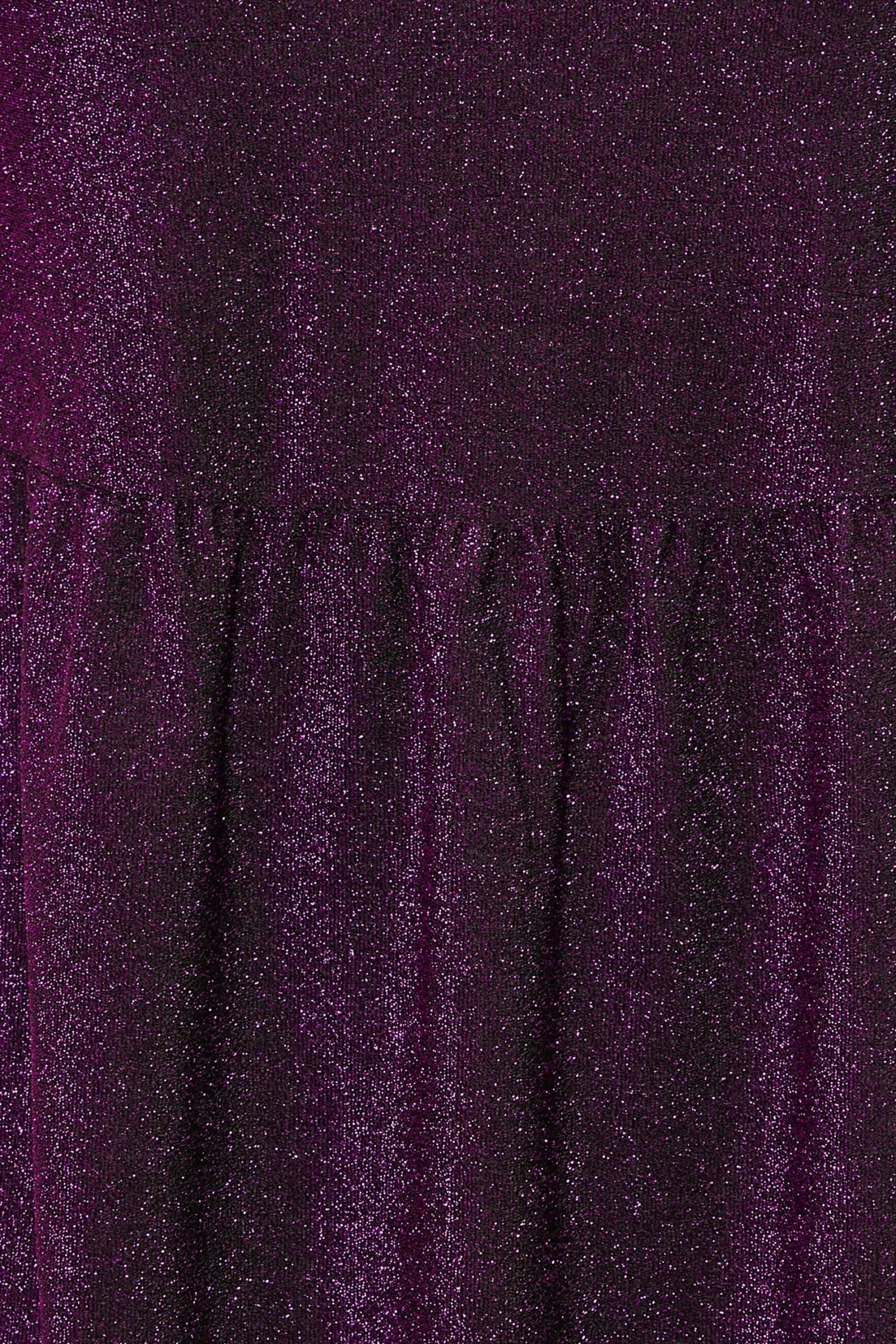 YOURS Curve Purple Glitter Frill Sleeve Smock Dress 5 YOURS Curve Purple Glitter Frill Sleeve Smock Dress - Image 5