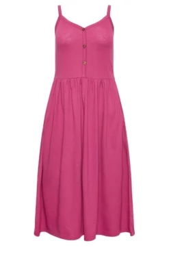 YOURS PETITE Curve Pink Button Through Midi Dress -Outlet Stylo Wise Store 89a67f3c abc5 44 222969 X scaled
