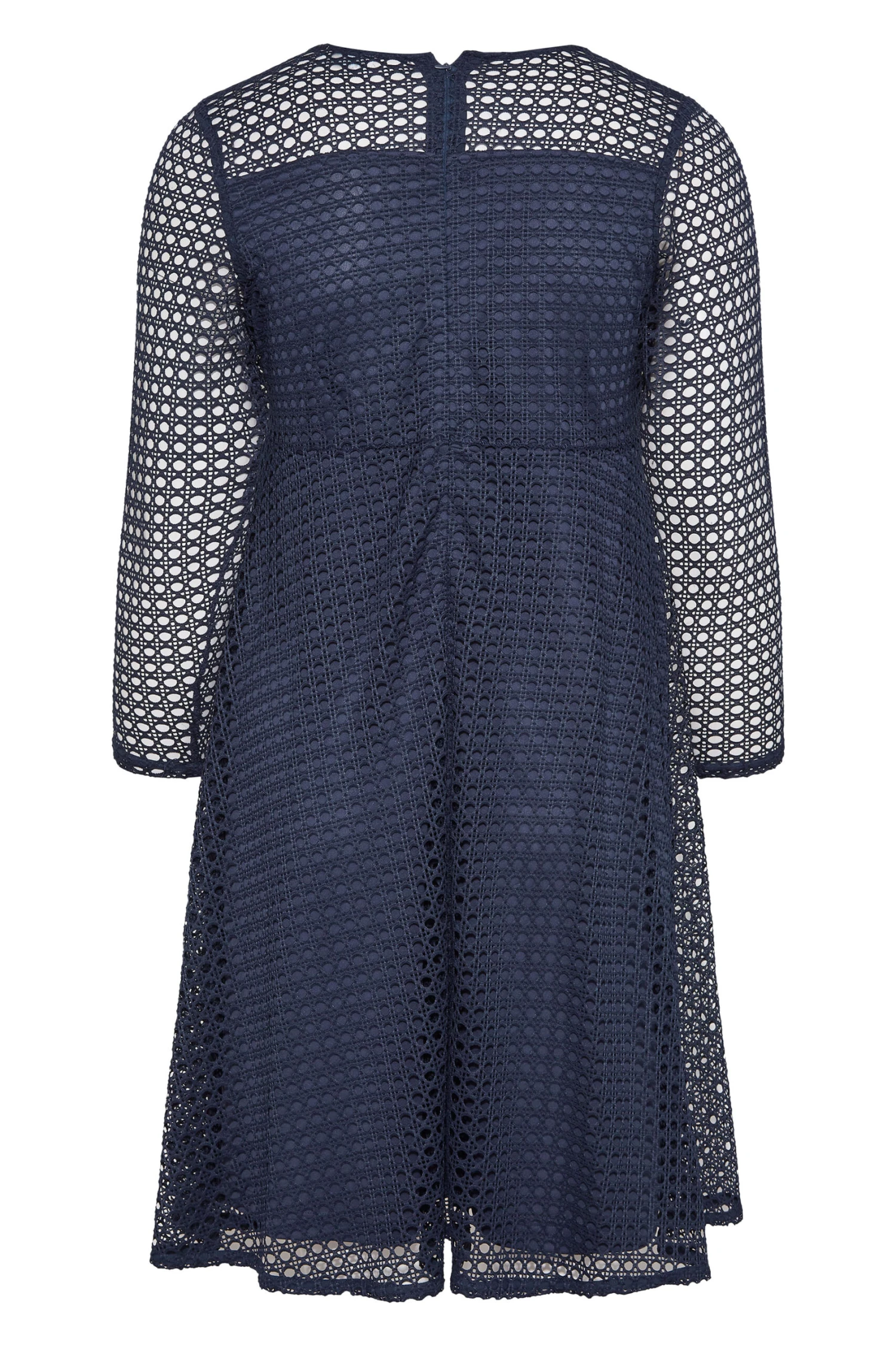 YOURS LONDON Curve Navy Blue Lace Midi Skater Dress 6 YOURS LONDON Curve Navy Blue Lace Midi Skater Dress - Image 6