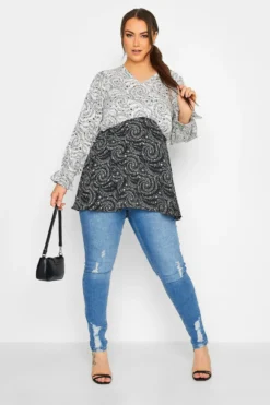 LIMITED COLLECTION Curve Black Star Print Blouse