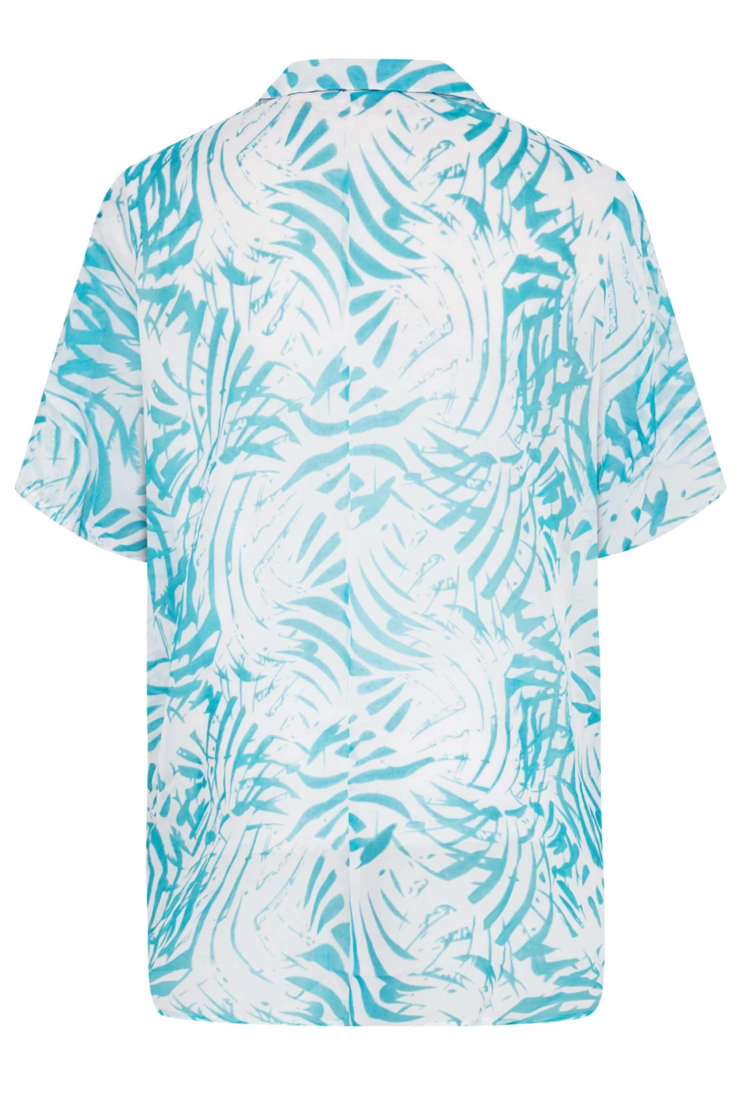 YOURS Curve Blue Tropical Print Batwing Blouse 6 YOURS Curve Blue Tropical Print Batwing Blouse - Image 6
