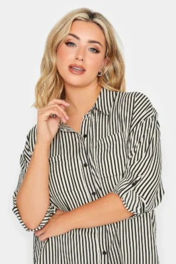 YOURS PETITE Curve Black & Cream Stripe Shirt -Outlet Stylo Wise Store 8ab87b76 0850 4d 174563 D scaled