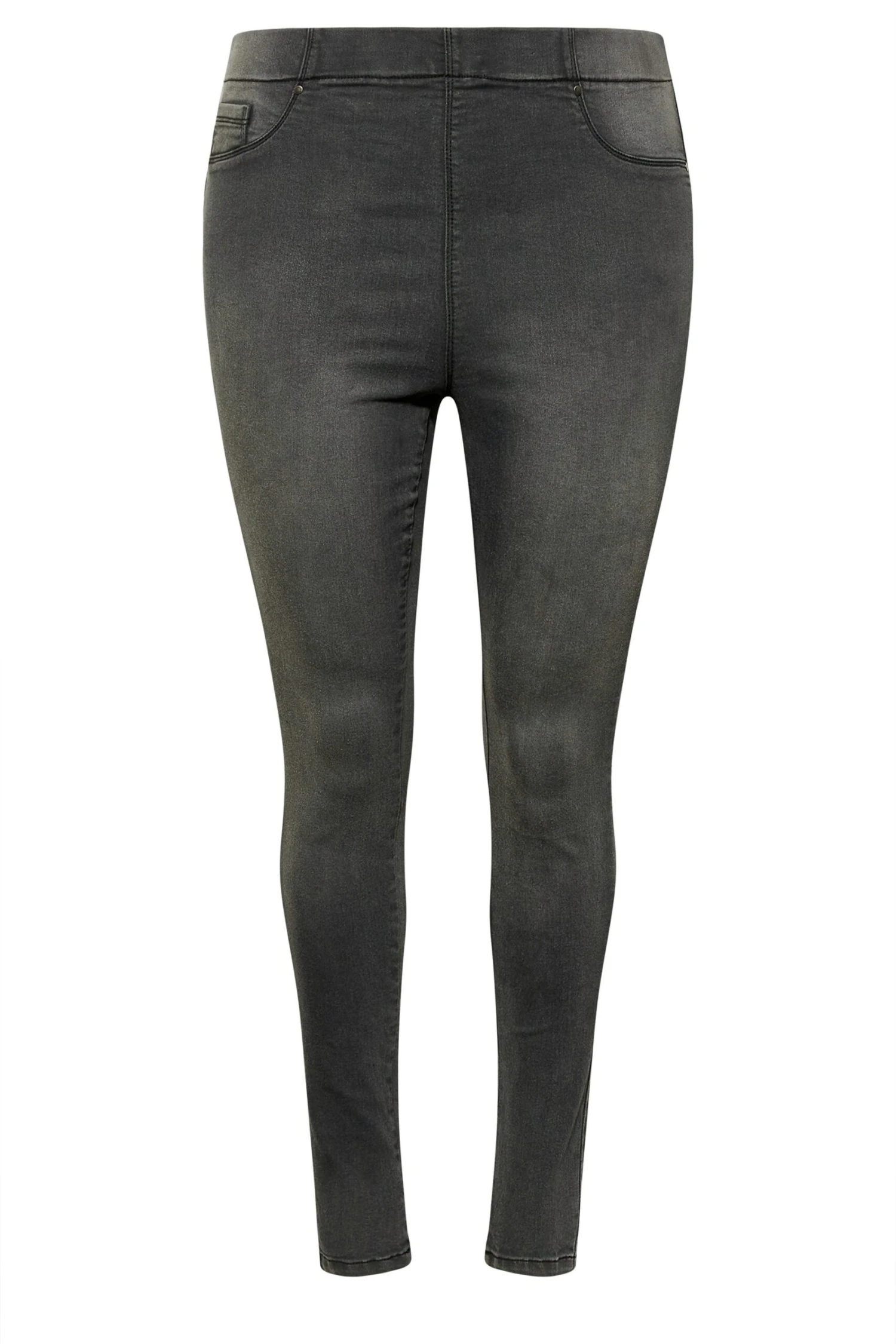 YOURS Curve Black Washed Pull On Bum Shaper Stretch LOLA Jeggings 4 YOURS Curve Black Washed Pull On Bum Shaper Stretch LOLA Jeggings - Image 4