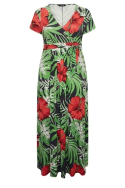 YOURS Curve Green & Red Floral Front Tie Maxi Dress -Outlet Stylo Wise Store 8c5874a3 0912 41 301697 X scaled