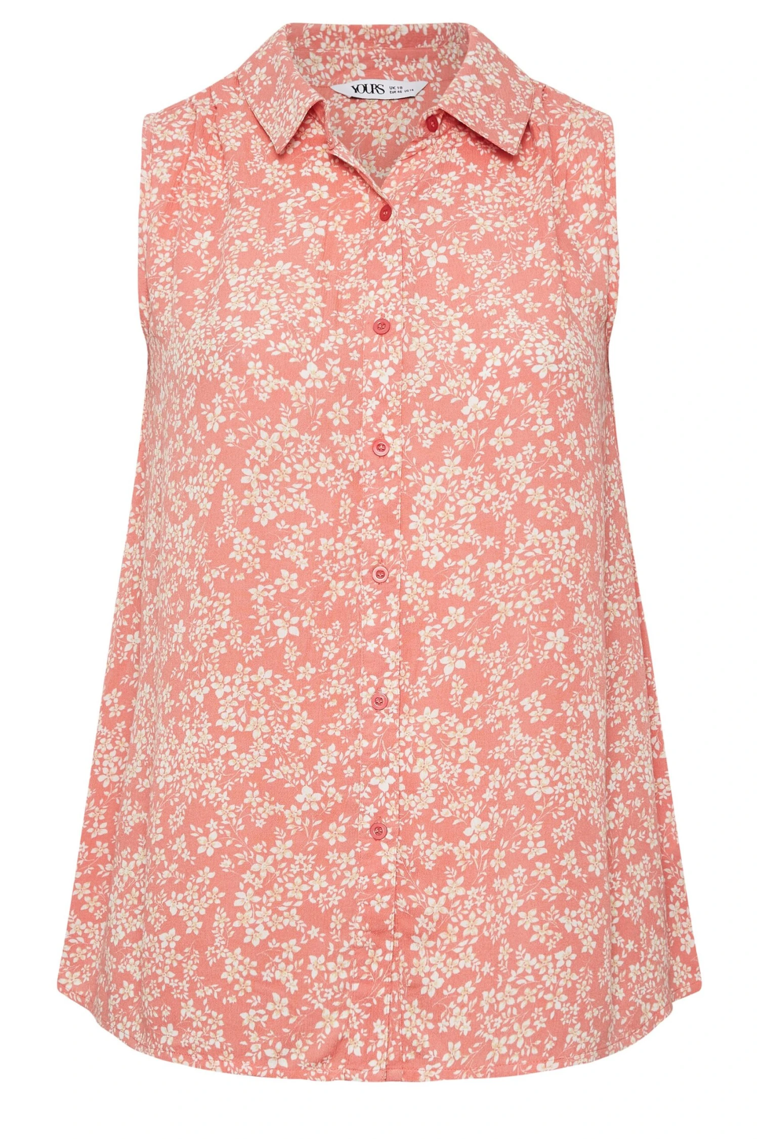 YOURS Curve Pink Ditsy Floral Print Blouse 5 YOURS Curve Pink Ditsy Floral Print Blouse - Image 5