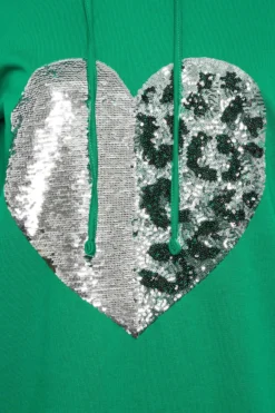 YOURS Curve Green Heart Sequin Embellished Hoodie Dress -Outlet Stylo Wise Store 8d400652 ef23 40 301614 Z scaled
