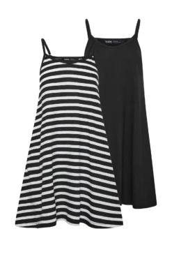YOURS PETITE Curve 2 PACK Black Stripe Mini Slip Dress -Outlet Stylo Wise Store 8d49f720 9caf 4a 174694 XS scaled