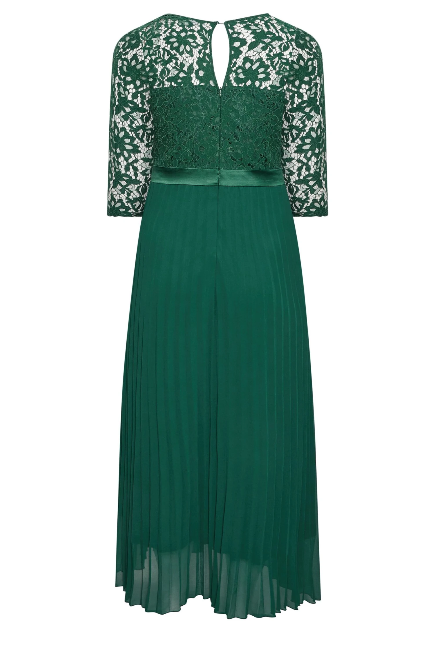 YOURS LONDON Curve Forest Green Lace Pleated Maxi Dress 6 YOURS LONDON Curve Forest Green Lace Pleated Maxi Dress - Image 6