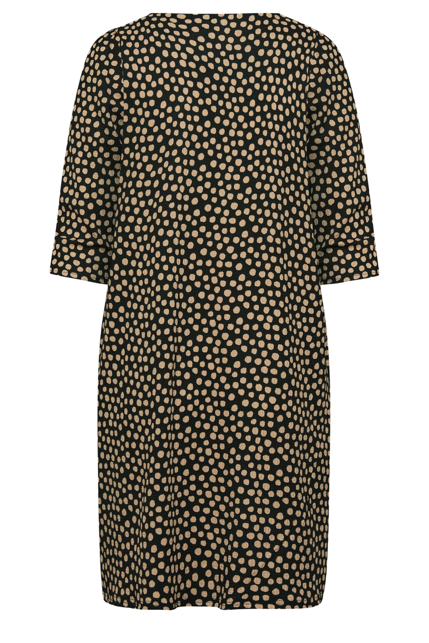 YOURS Curve Black & Beige Polka Dot Midi Dress 6 YOURS Curve Black & Beige Polka Dot Midi Dress - Image 6