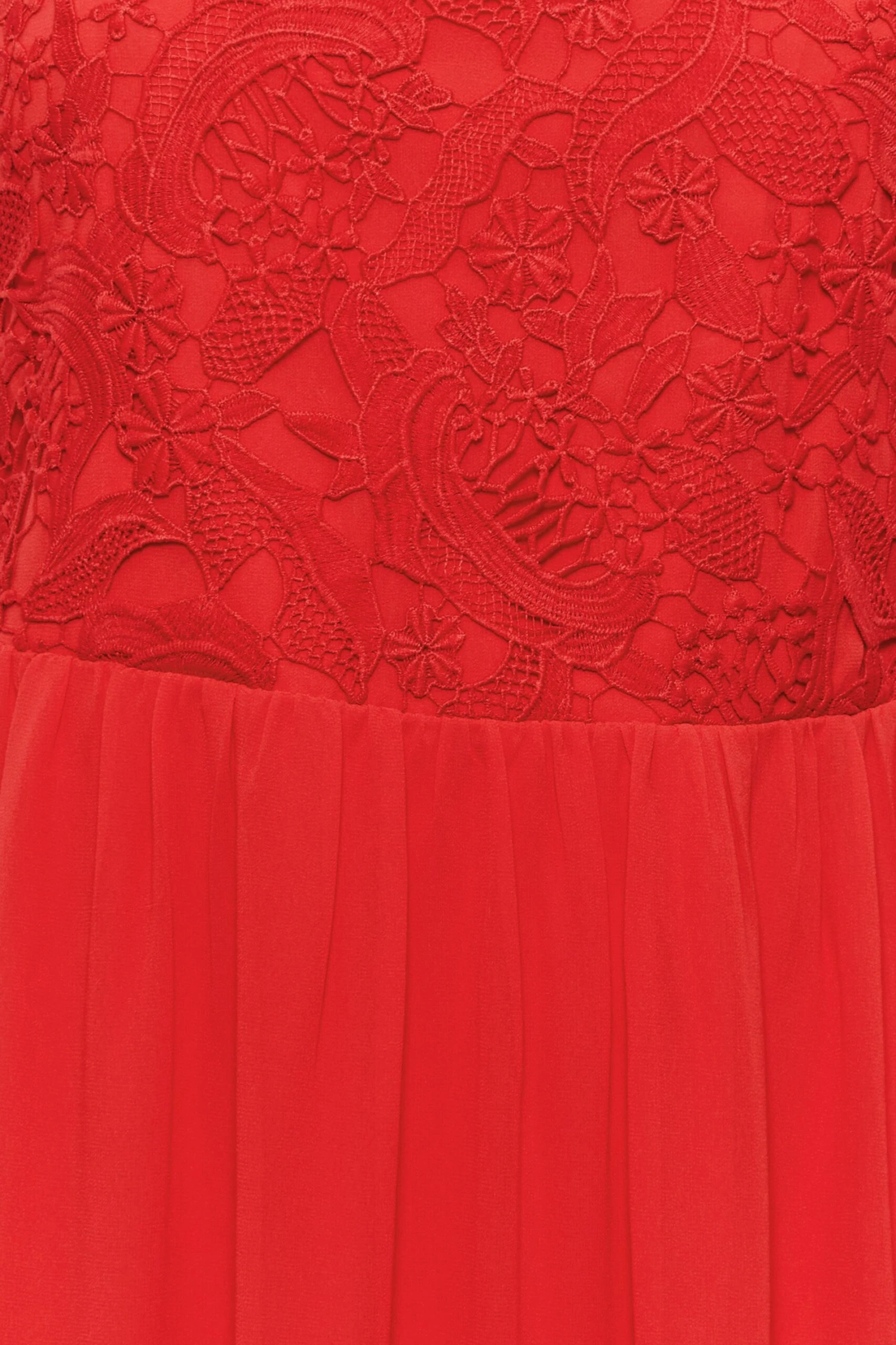 YOURS LONDON Curve Red Lace Front Chiffon Maxi Dress 5 YOURS LONDON Curve Red Lace Front Chiffon Maxi Dress - Image 5