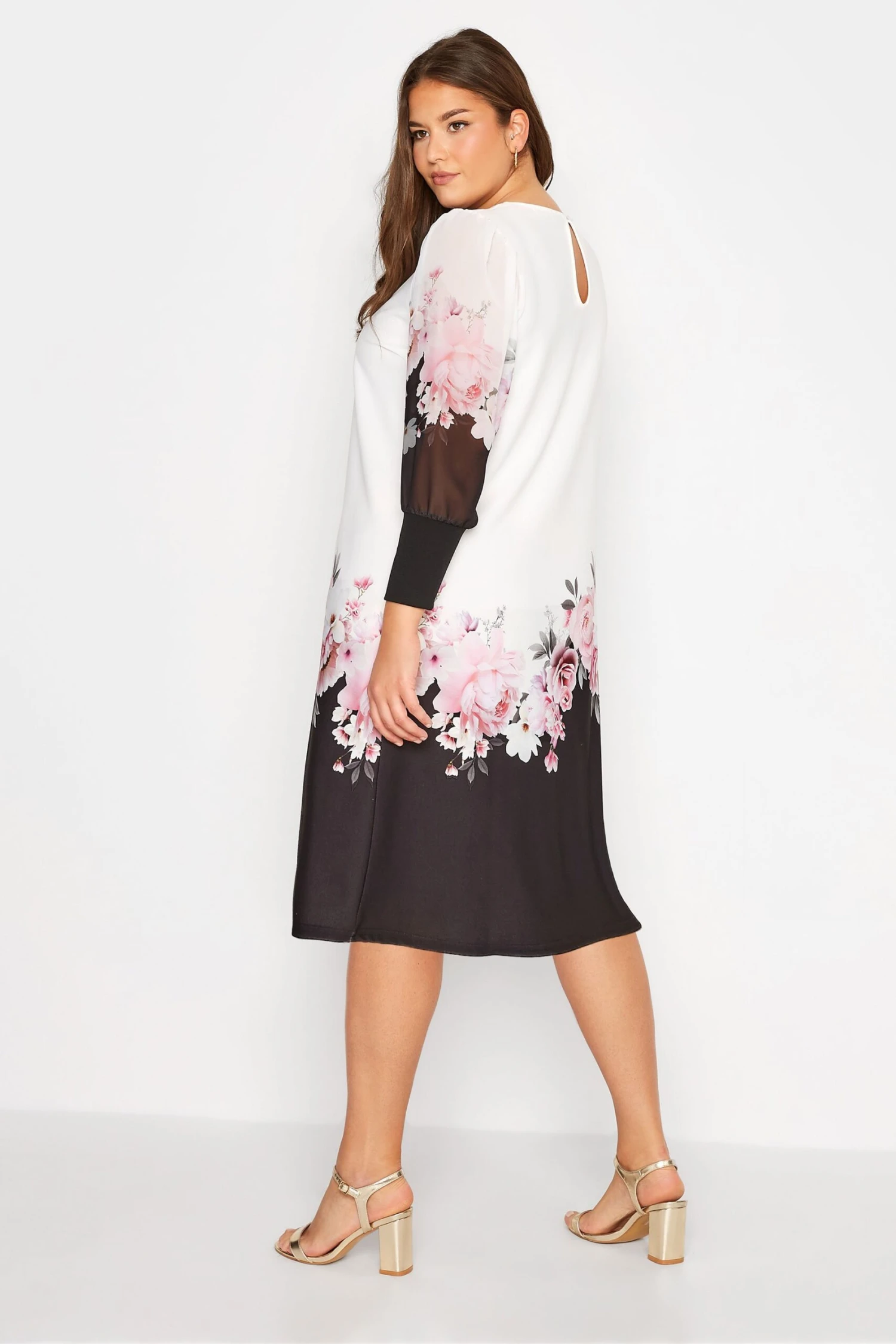 YOURS LONDON Curve White Floral Border Dress 2 YOURS LONDON Curve White Floral Border Dress - Image 2