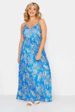 YOURS PETITE Curve Blue Paisley Maxi Dress