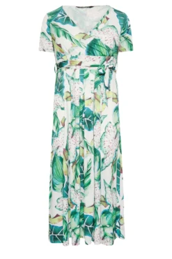 YOURS Curve White Leaf Print Maxi Wrap Dress -Outlet Stylo Wise Store 91e3c752 4e0d 4b 302163 X scaled