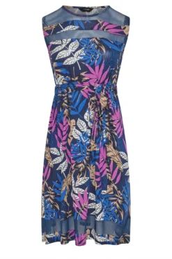 YOURS Curve Navy Blue Tropical Print Mesh Panel Skater Dress 10 YOURS Curve Navy Blue Tropical Print Mesh Panel Skater Dress -Outlet Stylo Wise Store 91e854e9 e817 42 300803 X scaled