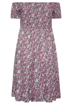 YOURS Curve Pink Floral Ditsy Shirred Midi Dress -Outlet Stylo Wise Store 925cd906 9b3d 47 137332 Y scaled