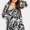 YOURS LONDON Curve Black Zebra Print Boyfriend Shirt