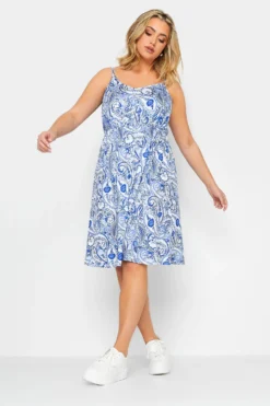 LIMITED COLLECTION Curve Blue Paisley Print Sundress