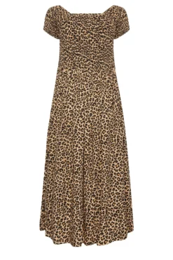 YOURS Curve Brown Leopard Print Shirred Maxi Dress -Outlet Stylo Wise Store 92e3b0db c25b 4a 137345 Y scaled