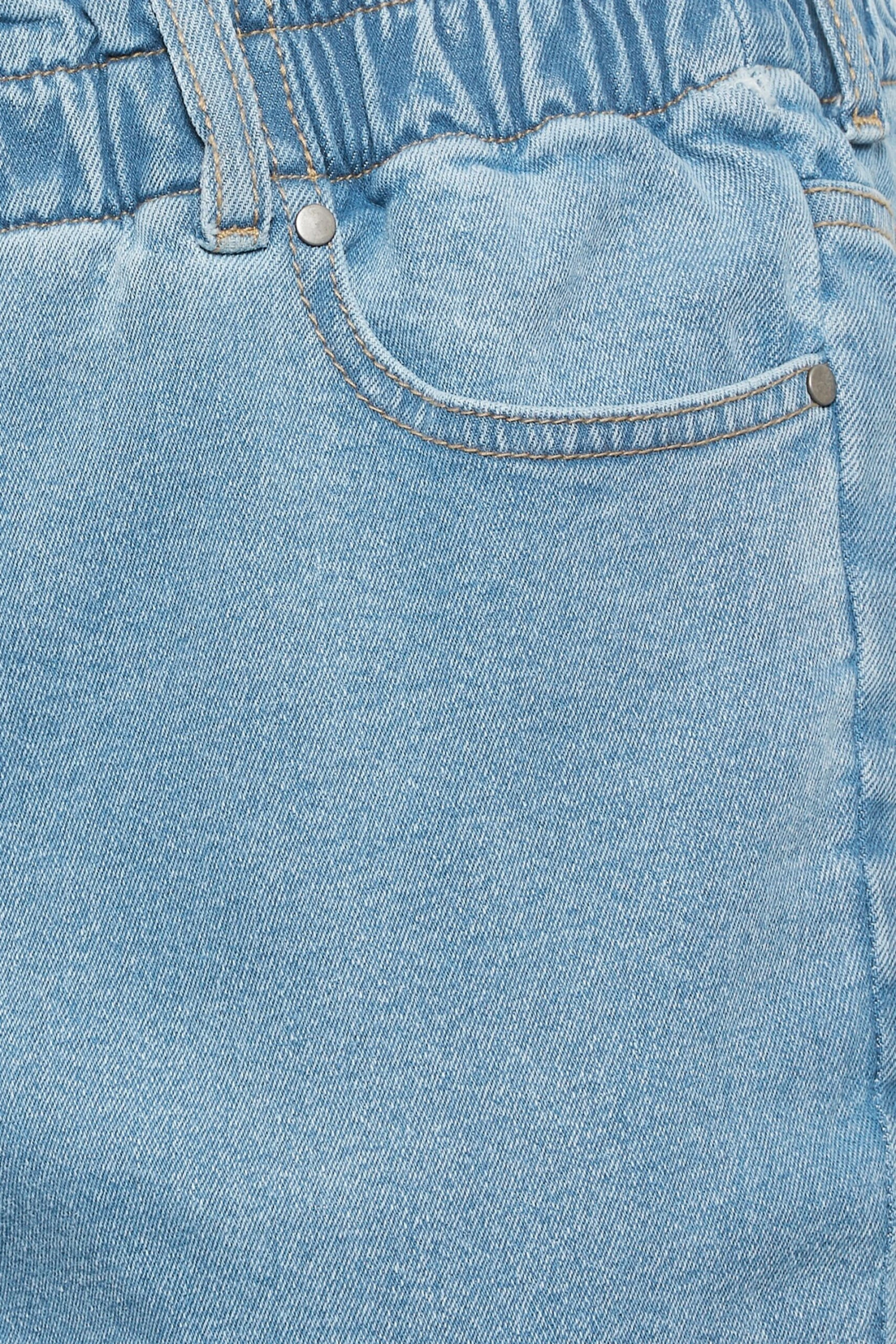 YOURS Curve Light Blue Stretch Elasticated Waist MOM Jeans 3 YOURS Curve Light Blue Stretch Elasticated Waist MOM Jeans - Image 3
