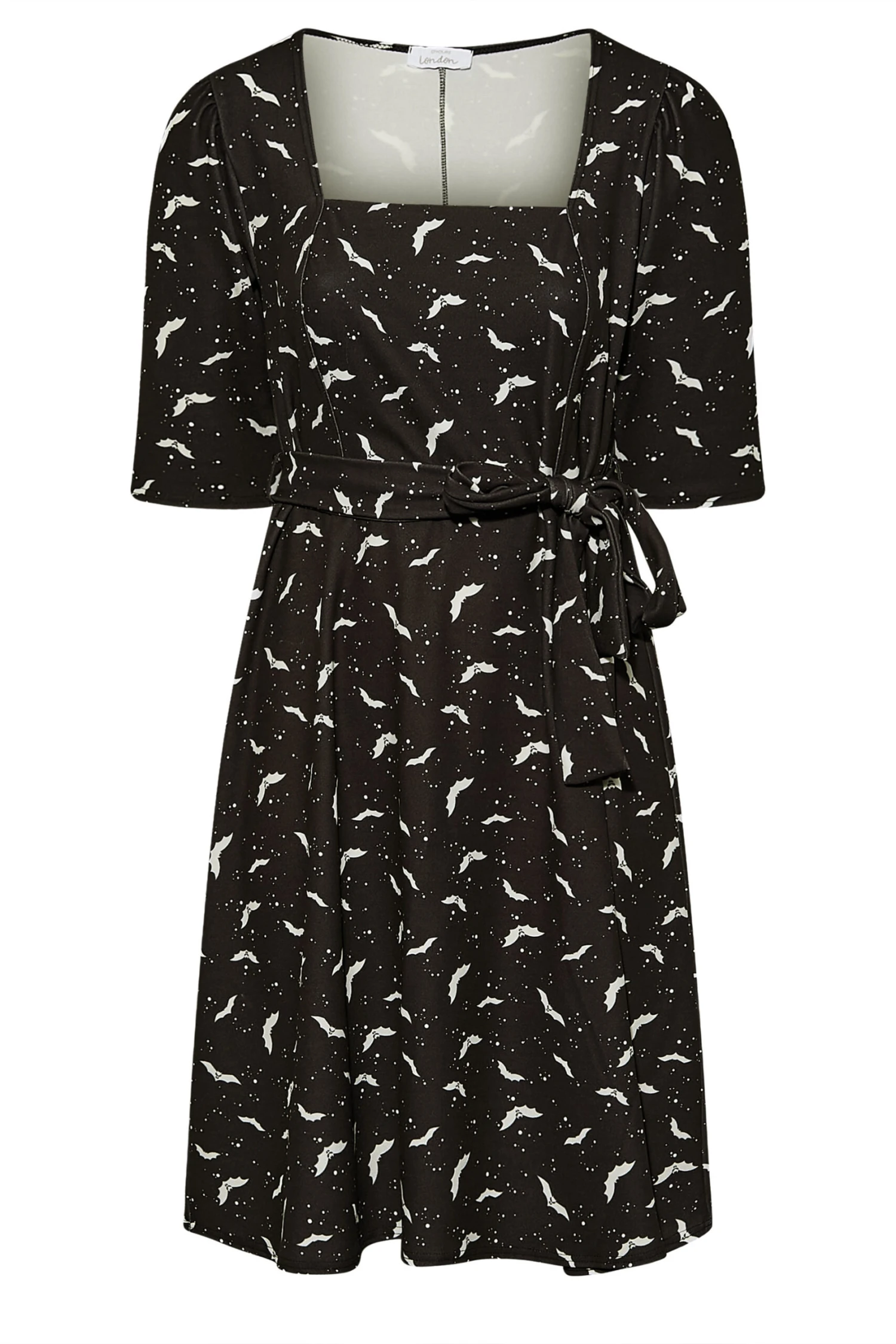 YOURS LONDON Curve Black Bat Square Neck Dress 5 YOURS LONDON Curve Black Bat Square Neck Dress - Image 5