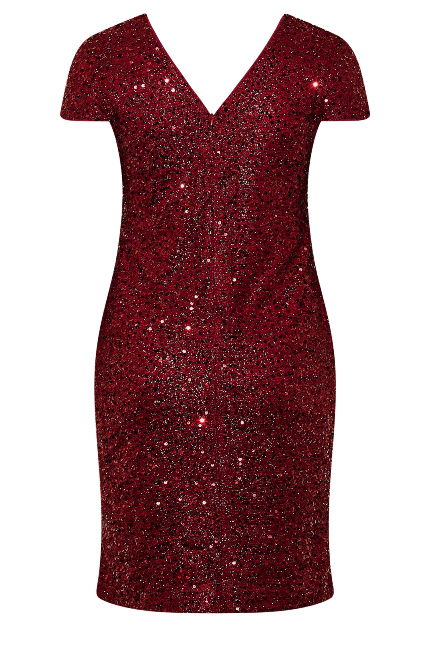 YOURS LONDON Curve Red Sequin Embellished Shift Dress 6 YOURS LONDON Curve Red Sequin Embellished Shift Dress - Image 6
