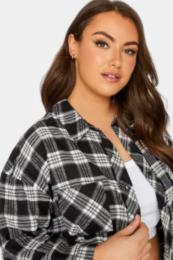 YOURS Curve Black Check Brushed Oversized Boyfriend Shirt -Outlet Stylo Wise Store 95e1836c 5004 4e 131658 D scaled