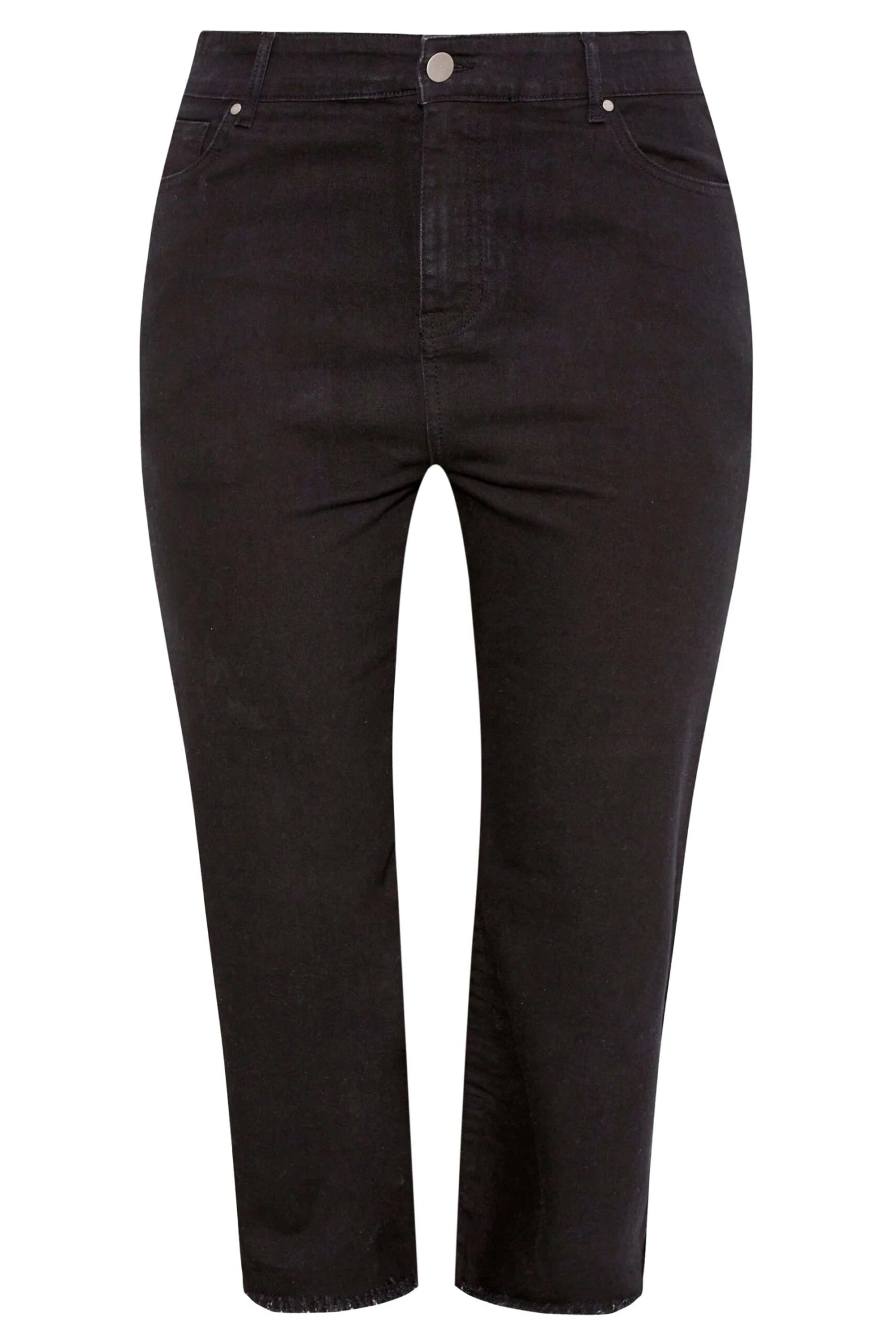 YOURS Curve Black Stretch Wide Leg Cropped Jeans 4 YOURS Curve Black Stretch Wide Leg Cropped Jeans - Image 4