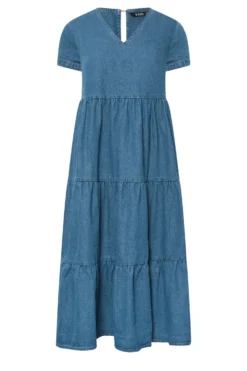 YOURS PETITE Curve Blue Denim Tiered Midi Dress 5 YOURS PETITE Curve Blue Denim Tiered Midi Dress -Outlet Stylo Wise Store 9771914c 16a8 45 174674 X scaled