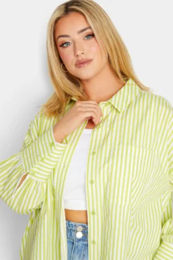 YOURS Curve Lime Green Stripe Poplin Oversized Shirt 8 YOURS Curve Lime Green Stripe Poplin Oversized Shirt -Outlet Stylo Wise Store 97ebb7ae b4b8 4b 131719 D scaled