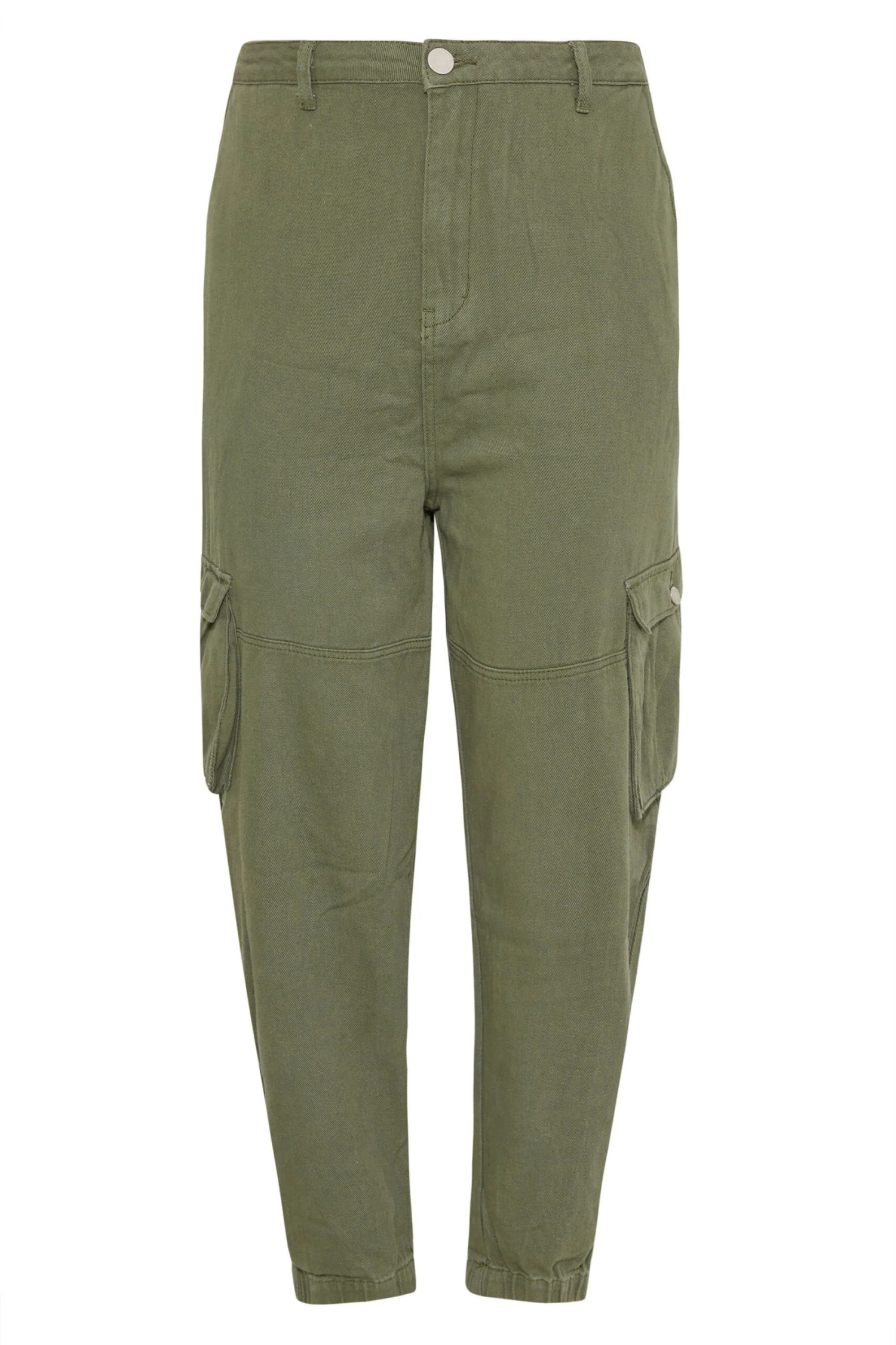 YOURS Curve Khaki Green Cargo Pocket Jeans 4 YOURS Curve Khaki Green Cargo Pocket Jeans - Image 4