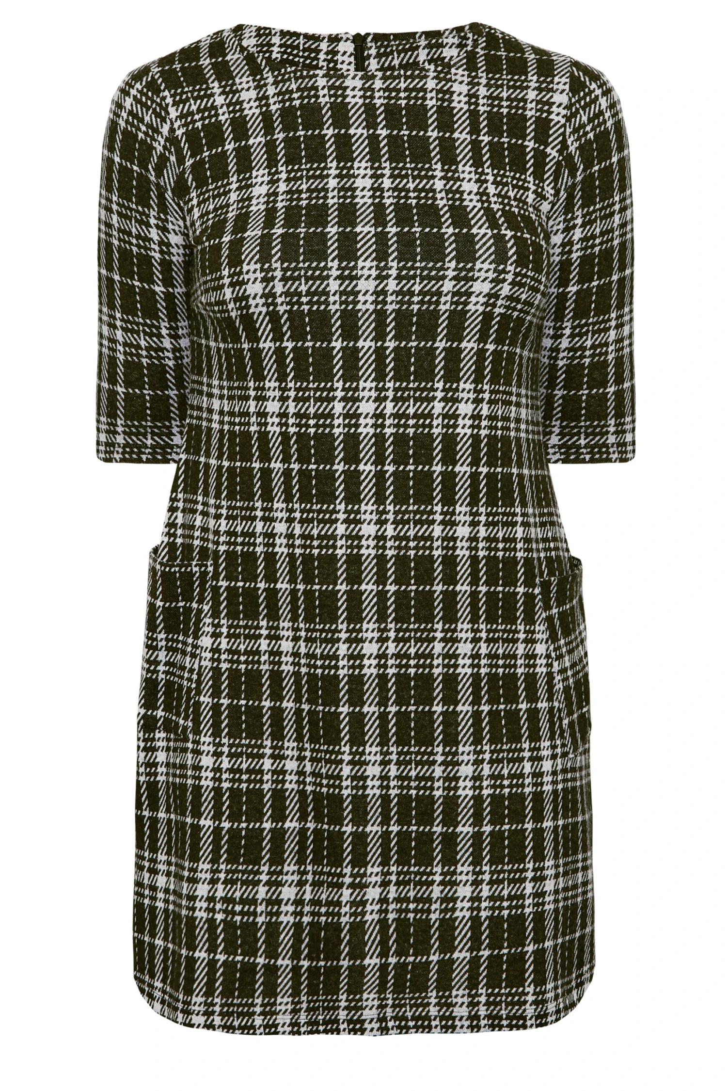 YOURS Curve Black Check Soft Touch Tunic Dress 5 YOURS Curve Black Check Soft Touch Tunic Dress - Image 5