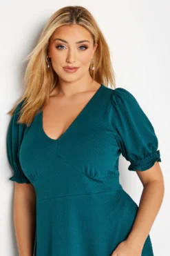 YOURS Curve Teal Blue Ruffle Hem Mini Dress -Outlet Stylo Wise Store 9b2b9218 f32e 47 174145 D scaled
