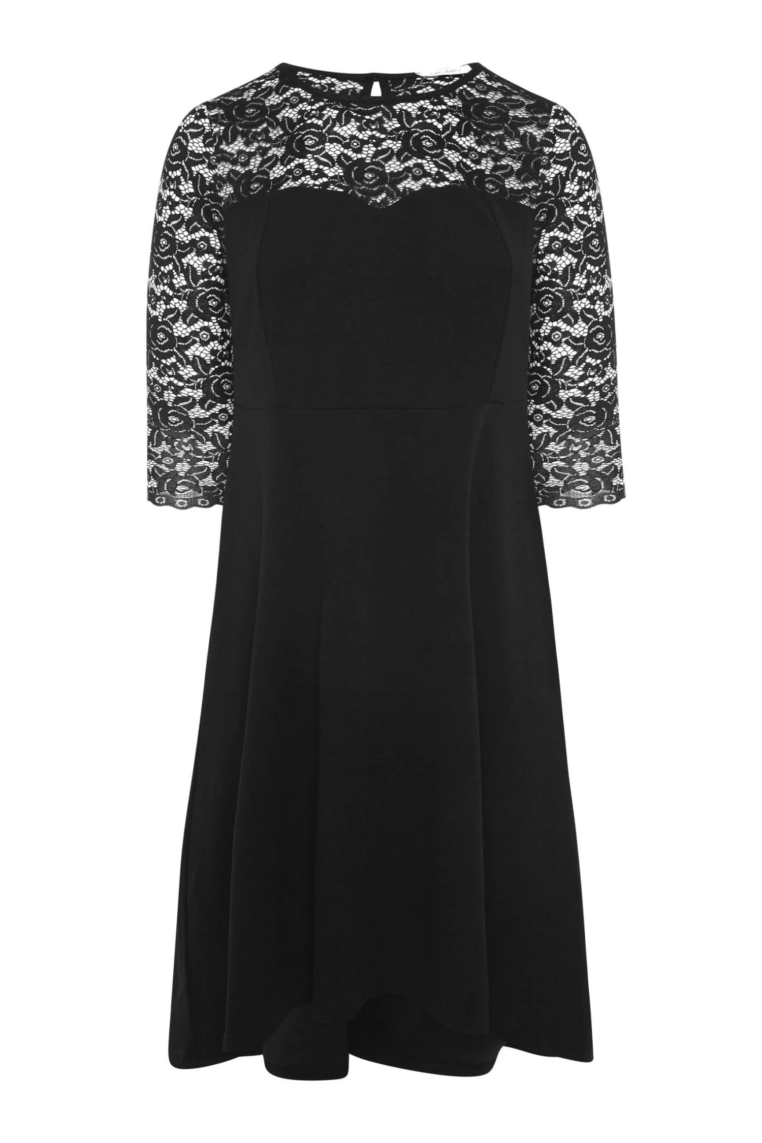 YOURS LONDON Curve Black Lace Sweetheart Midi Dress 5 YOURS LONDON Curve Black Lace Sweetheart Midi Dress - Image 5