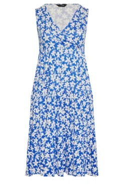 YOURS Curve Blue Floral Print Wrap Midi Dress -Outlet Stylo Wise Store 9bdedba3 ee31 44 301899 X scaled